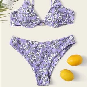 ditsy floral SHEIN underwire tie bikini-NWOT